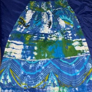 Blue and Green Tie-Dye  Skirt